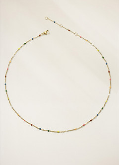 front Delicate Bead Necklace