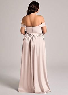 Azazie Calianna Brudtärnklänningar Klä av A-Linje i Stretch Satin Av axeln Rodnande Rosa Konvertibel image7