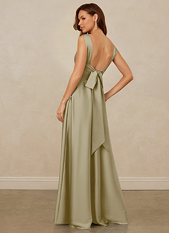 Christian Siriano Bridal for Azazie 1001 Bridesmaid Dresses Moss Green A-Line Sweetheart Neckline Stretch Satin Dress image2