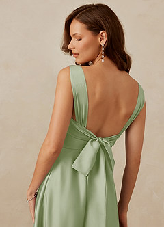 Christian Siriano Bridal for Azazie 1001 Bridesmaid Dresses Dusty Sage A-Line Sweetheart Neckline Stretch Satin Dress image17
