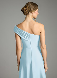 Azazie Melanie Suknie dla druhen Linia A Zza ramienia Satyna elastyczna Do ziemi Sukienka image2