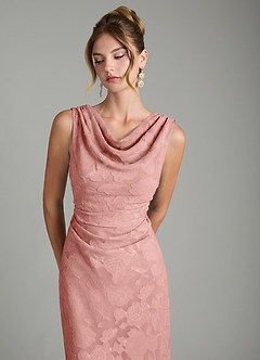 Azazie Kieryn Bridesmaid Dresses Rosette Mermaid Pleated Floral Burnout Dress image11