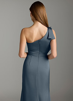 Azazie Rinna Bridesmaid Dresses Twilight Mermaid Ruched Stretch Satin Dress image7