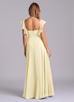 Azazie Leilani Bridesmaid Dresses Lemon Sorbet A-Line Pleated Chiffon Dress image2