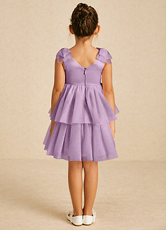 Azazie Vanellope Flower Girl Dresses Wisteria A-Line Bow Tulle Dress image2