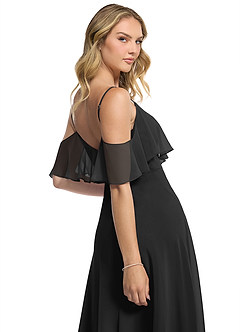Azazie Jean Bridesmaid Dresses Black A-Line Chiffon Convertible Dress image7