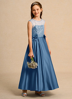 Azazie Candy Girl Flower Girl Klänningar Klä Balklänning i Matt satäng Rosett image6