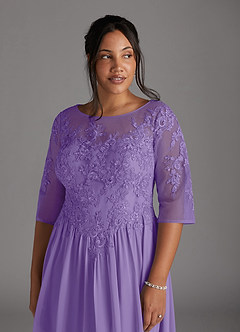 Azazie Mirielle Kleider für die Brautmutter A-Linie Schaufel Spitze Chiffon Kleid Tahiti image12