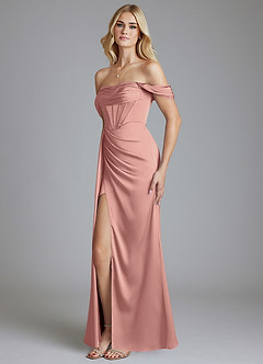 Azazie Amyra Vestidos de damas de honor Vestido de Rosetón de Satén Elástico de Corte Sirena Convertible con Vestidos sin tirantes image6