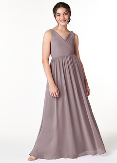 Azazie Sawyer Junior Dusk A-Line Pleated Chiffon Dress image3