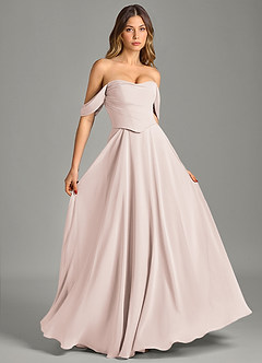 Azazie Chelsey Vestidos de damas de honor Vestido de Pétalo De Rosa de Gasa de Corte en A Convertible con Vestidos sin tirantes image5