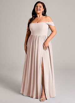 Azazie Calianna Bridesmaid Dresses Rose Petal A-Line Off the Shoulder Chiffon Convertible Dress image12