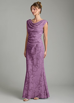 Azazie Kieryn Bridesmaid Dresses Wisteria Mermaid Pleated Floral Burnout Dress image3