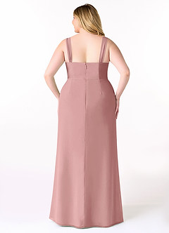 Azazie Denice Brautjungfernkleider Etui Gefaltet Chiffon Kleid Altrosa image10
