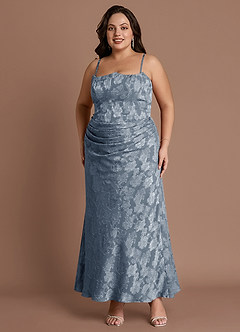 Vestido Azul Polvoriento Largo Ezrena image10