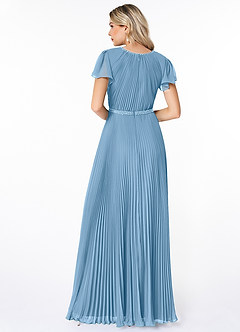 Azazie Kara Modest Bridesmaid Dresses A-Line Pleated Chiffon Floor-Length Dress image2