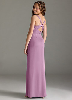Azazie Mero Junior Wisteria Mermaid Pleated Stretch Satin Dress image2