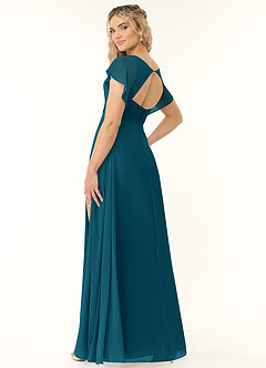 Azazie Rylee Bridesmaid Dresses Ink Blue A-Line Pleated Chiffon Dress image4