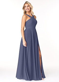 Azazie Elvira Bridesmaid Dresses Stormy A-Line Pleated Chiffon Dress image4