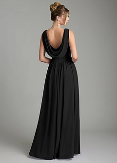 Azazie Novi Bridesmaid Dresses Black A-Line Pleated Chiffon Dress image5