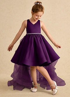 Azazie Julietta Robe Demoiselle D'honneur Fillette Robe Princesse en Tulle Convertible Grain De Raisin image5