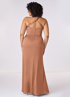 Barbie ♥ Azazie Bridesmaid Dresses Bronzer Mermaid Pleated Stretch Satin Dress image7