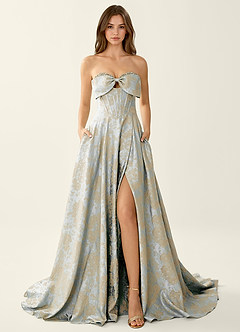 Leilani Ice Blue Corset Lace Up Back Beading Prom Dress image3