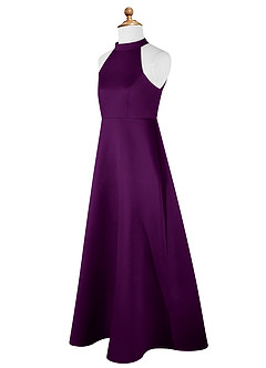 Azazie Laurel Junior Robe Trapèze en Mat Satiné Grain De Raisin image8