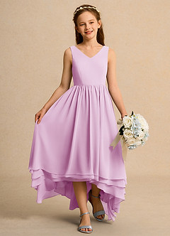 Azazie Kitten Girl Jurken voor bloemenmeisjes A-Lijn Jurk van Chiffon Snoep Roze image4