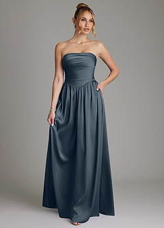 Azazie Zena Bridesmaid Dresses Twilight A-Line Strapless Stretch Satin Dress image1