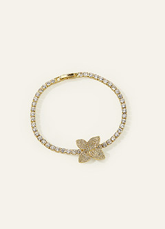 front Zirkon-Armband mit blattförmigem Anhänger zum Herausziehen