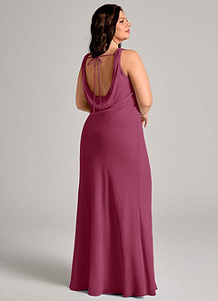 Azazie Rylina Bridesmaid Dresses Mulberry Mermaid Pleated Chiffon Dress image11