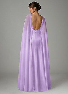 Azazie Stefania Bridesmaid Dresses Lilac A-Line Stretch Satin Dress image4