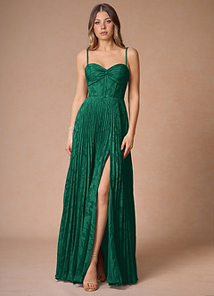 Akiko Hunter Green Pleated Maxi Dress image5
