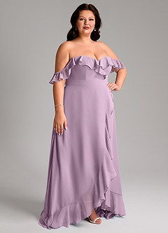 Azazie Lyra Bridesmaid Dresses Wisteria A-Line Chiffon Convertible Dress image13