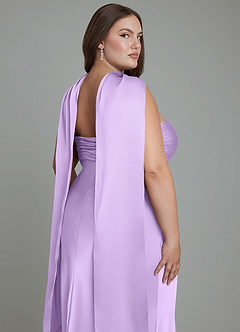 Azazie Saylor Vestidos de damas de honor Vestido Lila de Satén Elástico de Corte Sirena con Palabra de honor image19