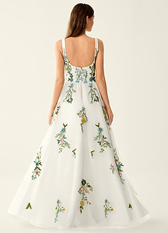 Saofire Blush Pink Multi Colorful embroidered flowers Prom Dress image2