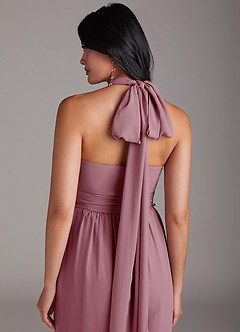 Azazie Lamara Robes de demoiselle d'honneur Combinaison Convertible en Mousseline de soie Épaule décolletée Mauve Vintage image10