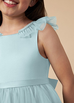 Azazie Dolly Final Sale Mist A-Line Bow Tulle Dress image3