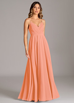 Azazie Amani Bridesmaid Dresses Sunset A-Line Pleated Chiffon Dress image5