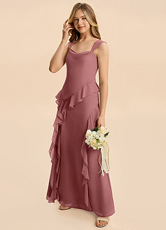 Azazie Sloane Junior Amethyst A-Line Sweetheart Neckline Chiffon Dress image4