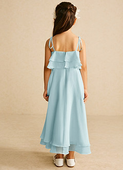 Azazie Temi Flower Girl Dresses Mist A-Line Spaghetti Strap Chiffon Dress image5