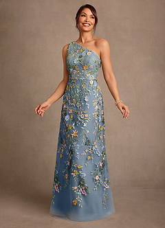 Azazie Bertie Mother of the Bride Dresses Twilight A-Line Lace Dress image4