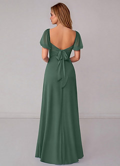 Azazie Fatima Bridesmaid Dresses Sea Moss A-Line with Pockets Chiffon Dress image5