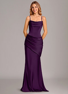 Azazie Pelagia Suknie dla druhen Syrena Gorset Satyna elastyczna Do ziemi Sukienka image6