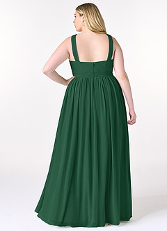 Azazie Elvira Bridesmaid Dresses Dark Green A-Line Pleated Chiffon Dress image8