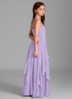 Azazie Karan Junior Abito A-Line in Chiffon Lilla image6