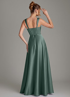 Azazie Azaria Robes de demoiselle d'honneur Robe Trapèze en Satin extensible Corset Mousse De Mer image5