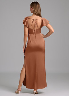 Azazie Demia Bridesmaid Dresses Bronzer Sheath Sweetheart Neckline Stretch Satin Dress image6