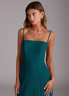 Azazie Wren Vestidos de madrinha de casamento Vestido Pinho de Chiffon de Linha A com Sem alças image2